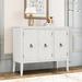 Accent Wooden Storage Sideboard Cabinet, Modern Console Table with Adjustable Shelf and 3 Doors, Kitchen Entryway Buffet Cabinet