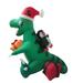 Joiedomi's 6 FT Tall Multicolor Polyester Penguin Sledding on Dinosaur Inflatable Decoration w/ Build-in LED Lights