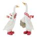 Holiday Goose Figurine with Scarf Accent (Set of 4) - 2.25” x 3.25” x 6.5”