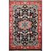 Black Geometric Kazak Indian Accent Rug Handmade Wool Carpet - 2'0" x 3'0"