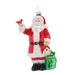 Glass Santa with Cardinal Bird Ornament (Set of 6) - 3" x 2.5" x 6.25" (L x W x H)