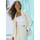 Longblazer LASCANA Gr. 42, beige (creme) Damen Blazer