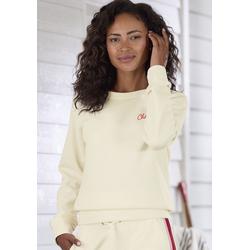 Sweatshirt VIVANCE, Damen, Gr. 48/50, beige (creme), Sweatware, Obermaterial: 60% Baumwolle, 40% Polyester, modisch, lässig geschnitten normal, Rundhals, Langarm angesetztes Bündchen, Sweatshirts, Sweatshirt mit Frontprint, Loungeanzug
