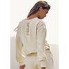 Sweatshirt FCUK, Damen, Gr. 32/34, beige (creme), Sweatware, Obermaterial: 60% Baumwolle, 40% Polyester, modisch, lässig geschnitten normal, tiefer V-Ausschnitt, Langarm angesetztes Bündchen, Sweatshirts, Sweatshirt mit V-Ausschnitt und großen...