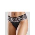 String LASCANA "Wanda Dessous", Damen, Gr. 36/38, rosa (schwarz, rose), Microtouch, Spitze, Obermaterial: 80% Polyamid, 12% Polyester, 8% Elasthan, Unterhosen, mit Stickerei Spitze in blumiger Optik