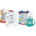 NUK First Choice+ Babyflasche im Set | 0–6 Monate & First Choice Trinklernflasche mit Leuchteffekt | 6-18 Monate
