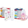 NUK First Choice+ Babyflasche im Set | 0–6 Monate | Temperature Control Anzeige & First Choice Trinklernflasche mit Leuchteffekt, 6-18 Monate, 150 ml