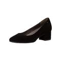 Tamaris Comfort Damen Pumps aus Wildleder Kleiner Absatz Comfort Fit, Schwarz (Black), 38 EU