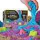 National Geographic 2.7 kg Play Sand Combo Pack - 907 g Each of Blue, Purple and Natural Sand with Castle Moulds - A Sensory Activity