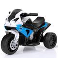 GYMAX Kids Electric Motorbike, 6V Licensed BMW Ride on Motorcycle with Music & Headlights, 3 Wheel Children Motor Bike for Boys Girls (Black+Blue)