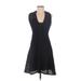 Meadow Rue Casual Dress - Mini: Black Print Dresses - Women's Size 00 Petite