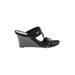 Etienne Aigner Wedges: Black Print Shoes - Women's Size 8 - Open Toe