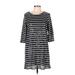 Zara Basic Casual Dress - Shift: Black Stripes Dresses - Women's Size Medium