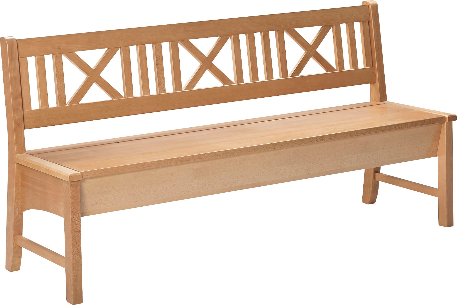 Truhenbank MASSIVLINE & MORE "Bodensee", braun (buche massiv lackiert, buche massiv lackiert), B:166cm H:87cm T:52cm, Holzwerkstoff, Sitzbänke, Breite 166 cm