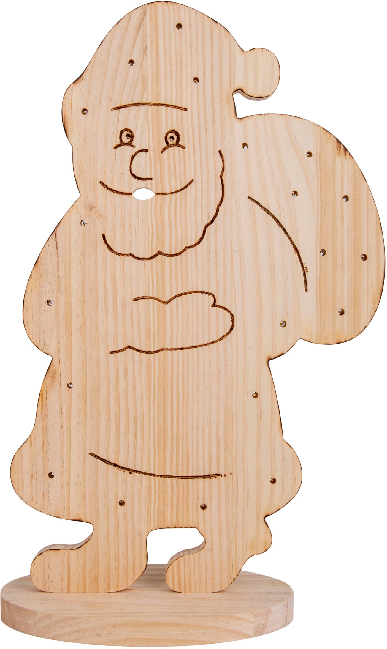 NÄVE LED Dekoobjekt "Santa, Weihnachtsdeko aus Holz", beige (natur), H: 80cm, 1 Stk., Leuchten, Holz-Stehleuchte, Höhe ca. 80 cm, Batteriebetrieben Image