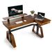 Eureka Ergonomic 63" L-shaped Standing Desk w/ Riser Wood/Metal in Brown/Gray | 63 W x 42.1 D in | Wayfair WF-ED-TX60R-WN