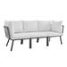 Modway 85.5" Wide Outdoor Patio Sofa Wood in Gray | 28 H x 85.5 W x 85.5 D in | Wayfair 889654996118