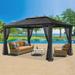 Paragon-Outdoor Santa Monica Aluminum Patio Gazebo w/ Mosquito Netting Aluminum/Hardtop/Metal in Black/Gray | 16 Ft. W x 11 Ft. D | Wayfair GZ3XLK