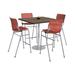 KFI Studios Kool 42" L Square Manufactured Wood Breakroom Table & Chair Set Metal in Brown | 41" H x 36" L x 36" W | Wayfair