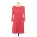 RN Studio By Ronni Nicole Casual Dress - Mini Scoop Neck 3/4 sleeves: Red Print Dresses - Women's Size 12