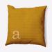 Wade Logan® Auggie Modern Monogram Indoor/Outdoor Throw Pillow Polyester/Polyfill blend in Yellow | 16 H x 16 W x 6 D in | Wayfair