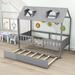 Harper Orchard Ranck Twin Size Wood Daybed w/ Twin Size Trundle Wood in Gray | 71 H x 41 W x 78 D in | Wayfair 4147C9923C1047B1BCD965CD76D0878A