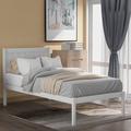 Red Barrel Studio® Twin Platform Bed Frame w/ Headboard Metal in White | 40.53 H x 41.63 W x 79.47 D in | Wayfair E2A0554E7F83408BAE2F231F311731C2