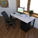 Compel Pivit 3 Piece Rectangular Writing Desk Office Set w/ Chair Metal in Black/Brown/Gray | 30" H x 48" W x 30" D | Wayfair