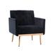 Accent Chair - Mercer41 Accent Chair, Leisure Single Sofa w/ Rose Golden Feet Velvet/Fabric in Black | 32.28 H x 31.1 W x 25.59 D in | Wayfair