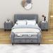 Latitude Run® Platform Bed Upholstered/Velvet in Gray | 42 H x 64 W x 84 D in | Wayfair 2A913975DE674031B55DE87246A25717