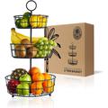 Prep & Savour 3 Tier Fruit Basket & Co, Elegant French Country Wire Baskets, Three Tiered Wire Basket Stand For Vegetables | Wayfair