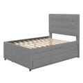 Red Barrel Studio® Full Size Upholstered Platform Bed Upholstered, Linen | 56.25 H x 95.75 W x 80.5 D in | Wayfair B55118B0D9AC408F97FCC126758C7005