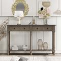 Alcott Hill® Bertenshaw 58" Console Table Wood in Gray | 34 H x 58 W x 11.1 D in | Wayfair 3B5321E179974B5B88D8A99EAB8F9F0A