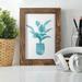 Red Barrel Studio® Watercolor House Plant VI -Framed Print W/Glass Paper, Solid Wood in Black/Blue/Green | 6 H x 4 W x 1 D in | Wayfair