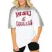 Women's Gameday Couture White/Gray Washington State Cougars Campus Glory Colorwave Oversized T-Shirt