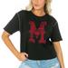 Women's Gameday Couture Black Miami University RedHawks Galore Studded Sleeve Crop Top