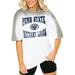 Women's Gameday Couture White/Gray Penn State Nittany Lions Campus Glory Colorwave Oversized T-Shirt