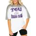 Women's Gameday Couture White/Gray TCU Horned Frogs Campus Glory Colorwave Oversized T-Shirt