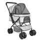 Virzen Foldable Dogs and Cat Strollers with Storage Basket and Cup Holder for Small and Medium Cats, Dogs, Puppies (Gray)