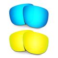 HKUCO Replacement Lenses For Oakley Holbrook R OO9377 Blue/24K Gold Sunglasses
