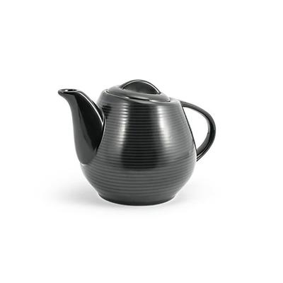 Front of the House BTP002BKP12 15 oz Spiral Teapot - Porcelain, White, Black