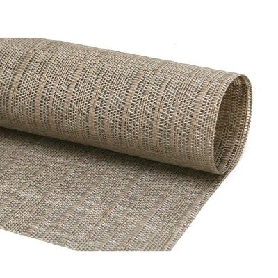 Front of the House RTL002TAV83 Rectangular Metroweave Woven Vinyl Placemat - 24" x 16 1/4", Tan, Multi-Colored