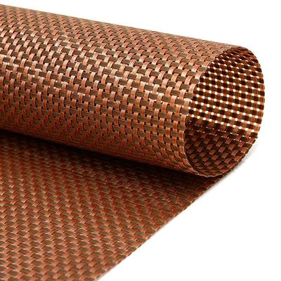 Front of the House XPM070COV83 Rectangular Metroweave Woven Vinyl Placemat - 14" x 11", Canyon, Brown