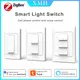 Tuya Zigbee Push Smart Button Switches Physical Smart US AU Brazil Light Wall Switch 1/2/3Gang Timer