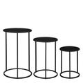 Lot de 3 tables gigognes en métal noir H50