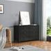 Drawer Dresser Cabinet, Bar Cabinet with retro shell shaped handle for living room, bedroom, dining room,black