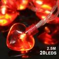 Valentines Day Decor 20LED Red Heart Shaped Lights Decorations Valentine Battery Operated Fairy String Lights for Kids Home Bedroom Wedding Indoor Valentine s Day Party Favors Supplies