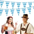 Bannières en plastique pour fête à thème Oktoberfest bleu et blanc bavarois 10 mètres fanion pour