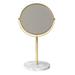 NUOLUX 1Pc Desktop Makeup Mirror Marble Cosmetics Mirror Girl Makeup Mirror (Golden)
