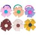 Misgirlot 6Pcs Baby Girls Hair Bow Elastic Ties Flowers Hair Ties for Girls Cute Flower Toddler Hair Ties Girls Ponytail Holders Elastic Hair Bands with Flowers Hair Accessories(Random Color